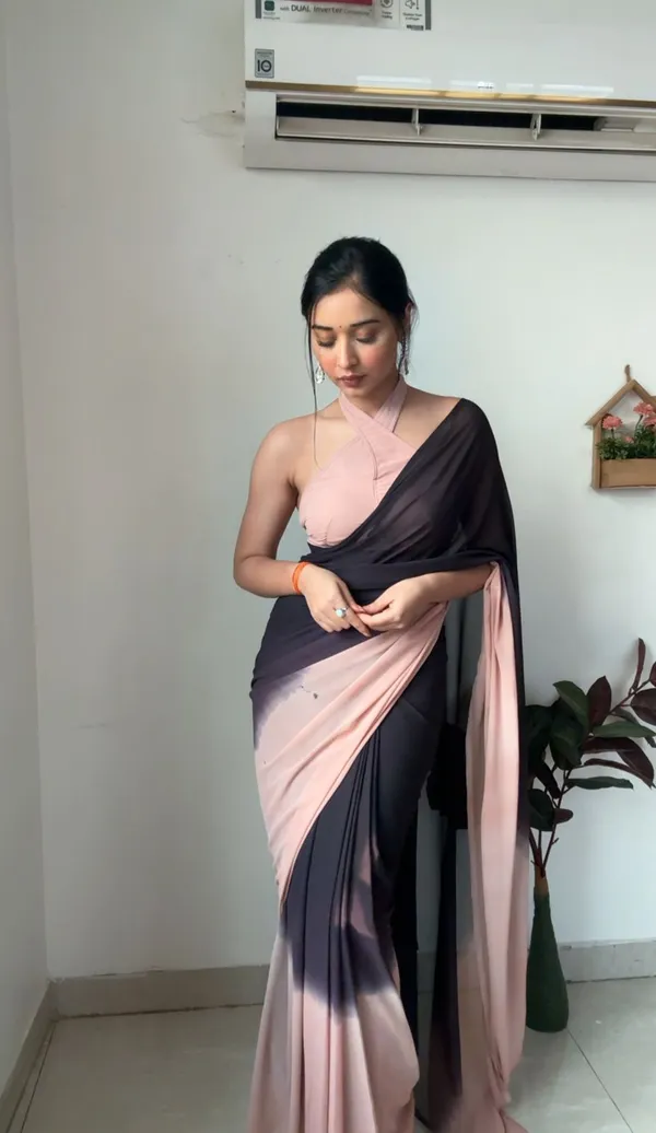 Pink_And_Black_Elegant_Design_Chiffon_Saree_For_Women