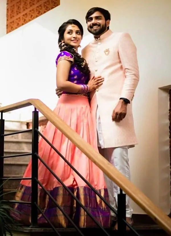 Pink_And_Purple_Elegant_Design_Embroidered_Silk_Blend_Half_Saree_With_Dupatta_For_Women