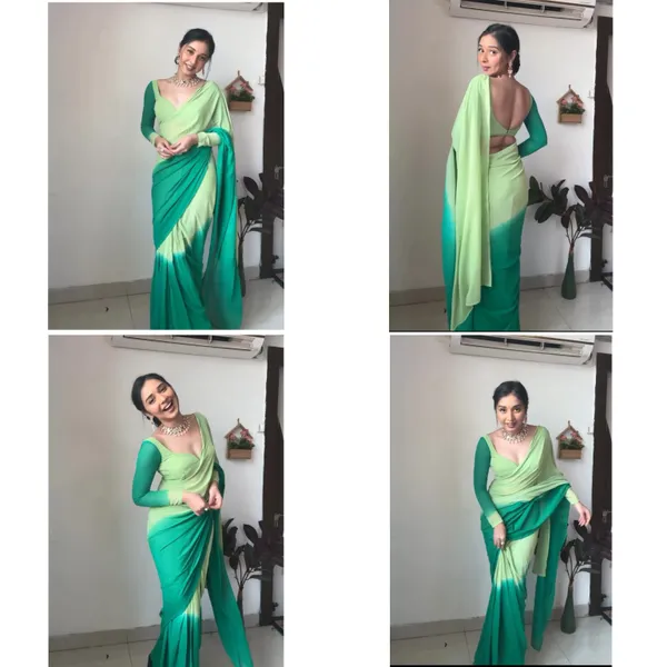 Green_Elegant_Design_Chiffon_Saree_For_Women