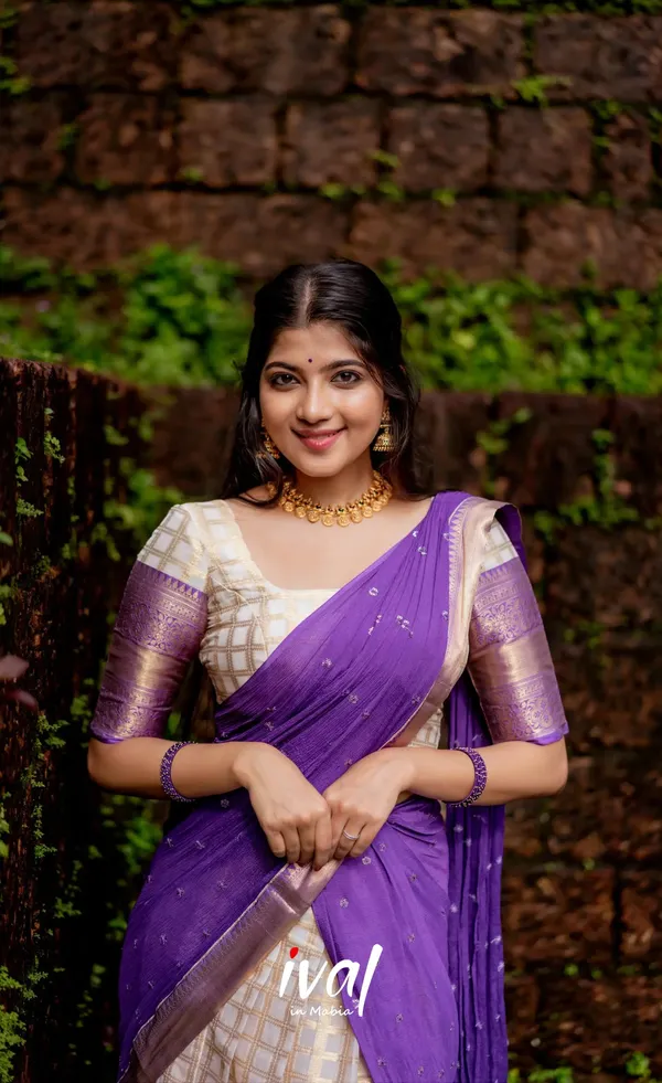 Purple_Elegant_Design_Silk_Blend_Half_Saree_With_Dupatta_For_Women