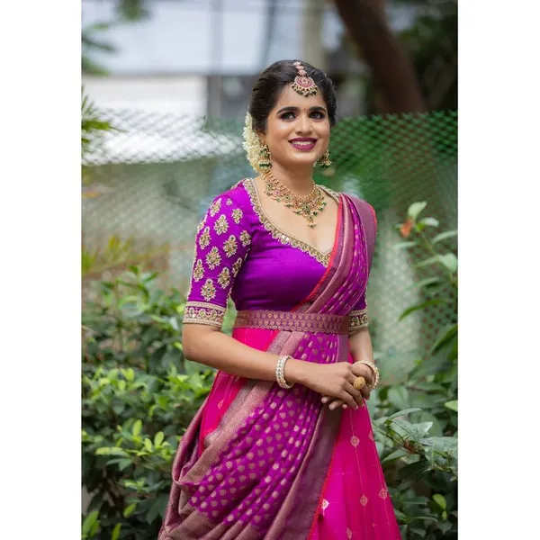 Pink_And_Purple_Elegant_Design_Embroidered_Silk_Half_Saree_With_Dupatta_For_Women