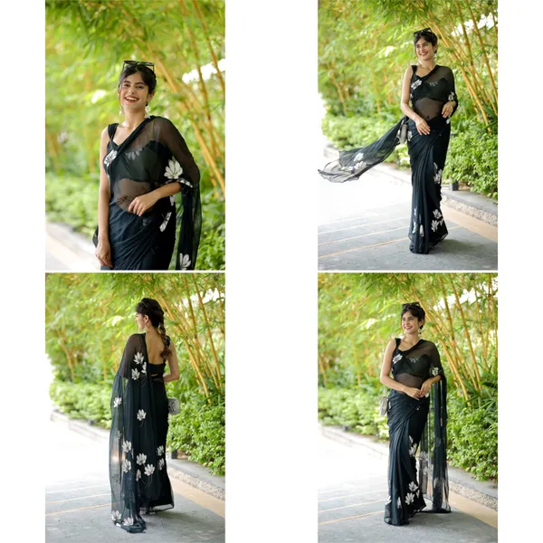 Black_Elegant_Design_Embroidered_Net_Saree_For_Women