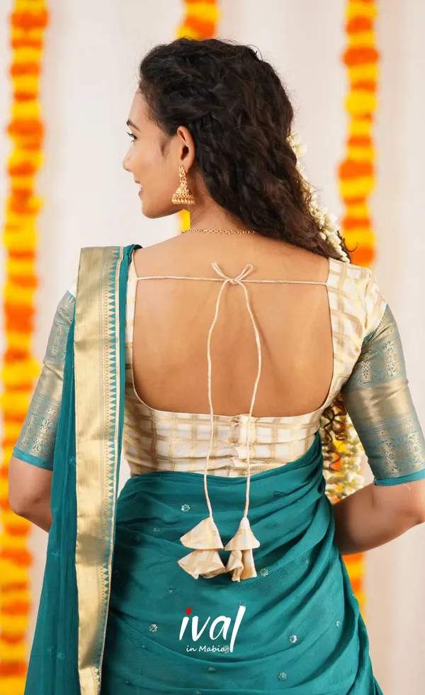 Green_Elegant_Design_Silk_Blend_Half_Saree_For_Women