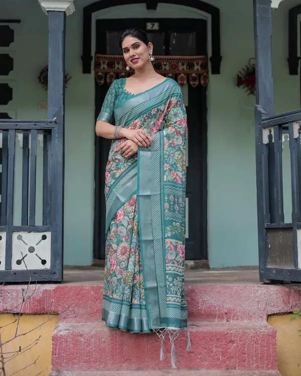 Blue_Elegant_Design_Banarasi_Silk_Saree_For_Women