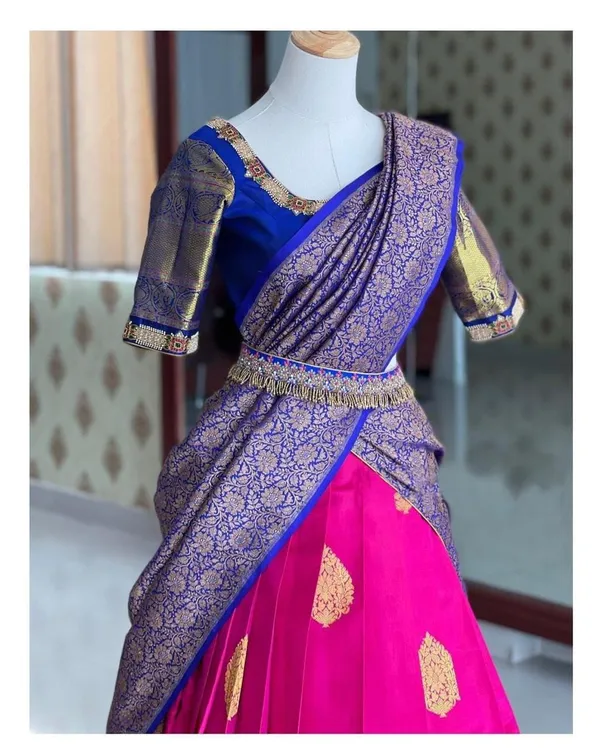 Pink_Elegant_Design_Embroidered_Silk_Half_Saree_With_Dupatta_For_Women