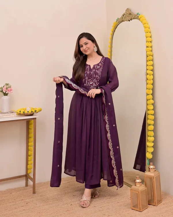 Purple_Elegant_Design_Embroidered_Georgette_Anarkali_Suit_Set_With_Dupatta_For_Women