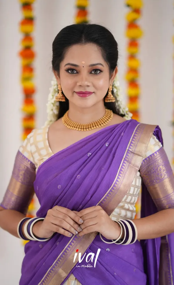 Purple_Elegant_Design_Silk_Blend_Half_Saree_With_Dupatta_For_Women