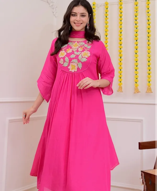 Pink_Elegant_Design_Embroidered_Georgette_Anarkali_Suit_Set_For_Women