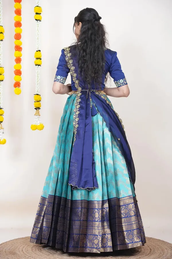 Blue_Elegant_Design_Embroidered_Silk_Half_Saree_With_Dupatta_For_Women