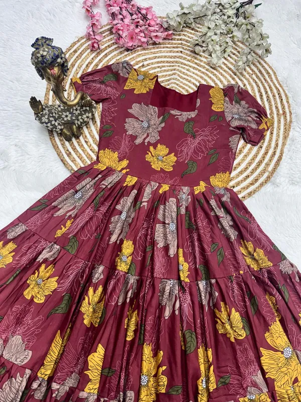 Maroon_Cotton_One_Piece_Maxi_Gown_For_Women
