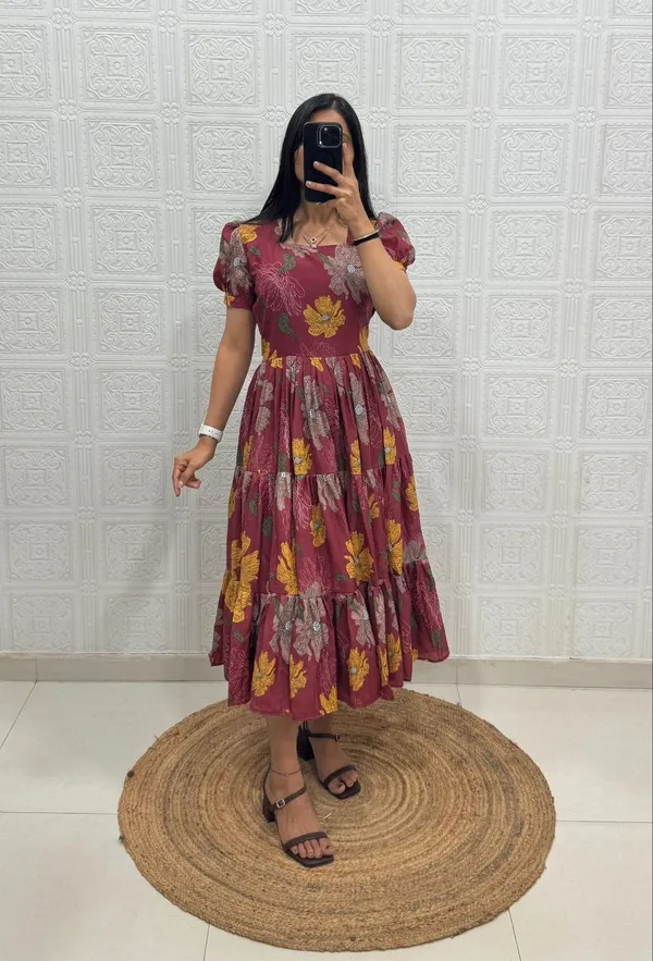 Maroon_Cotton_One_Piece_Maxi_Gown_For_Women