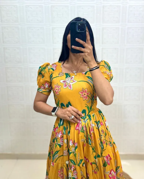 Yellow_Cotton_One_Piece_Maxi_Gown_For_Women