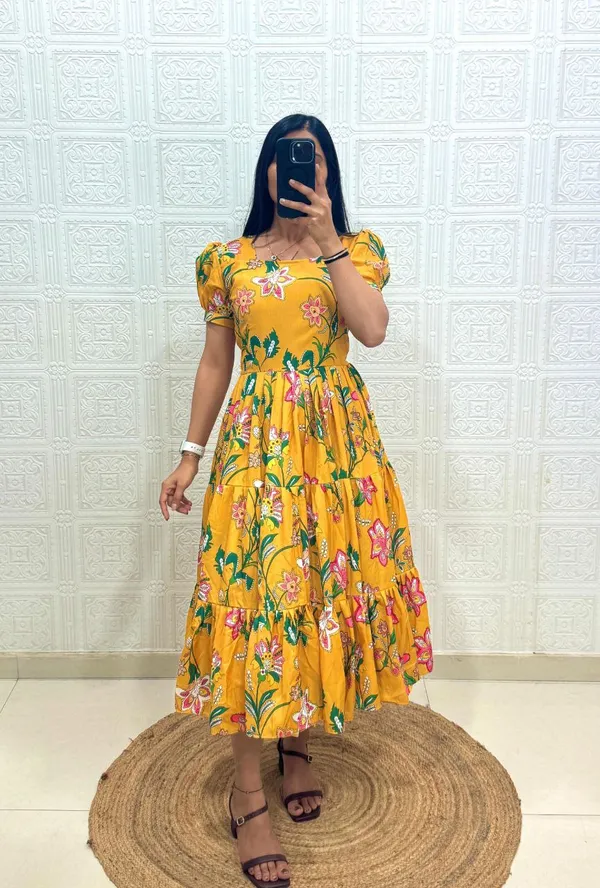 Yellow_Cotton_One_Piece_Maxi_Gown_For_Women