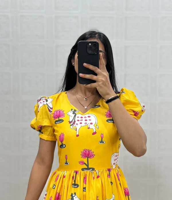 Yellow_Cotton_One_Piece_Maxi_Gown_For_Women