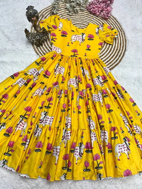 Yellow_Cotton_One_Piece_Maxi_Gown_For_Women