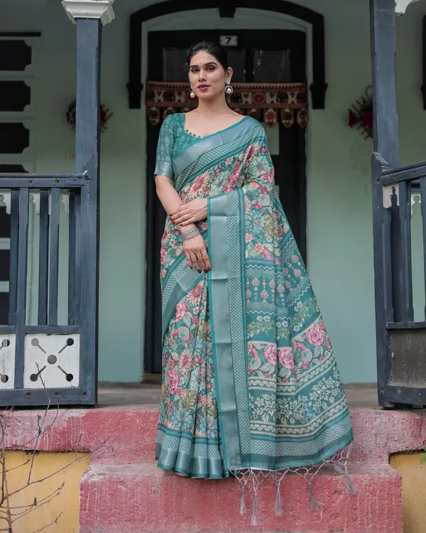 Blue_Elegant_Design_Banarasi_Silk_Saree_For_Women
