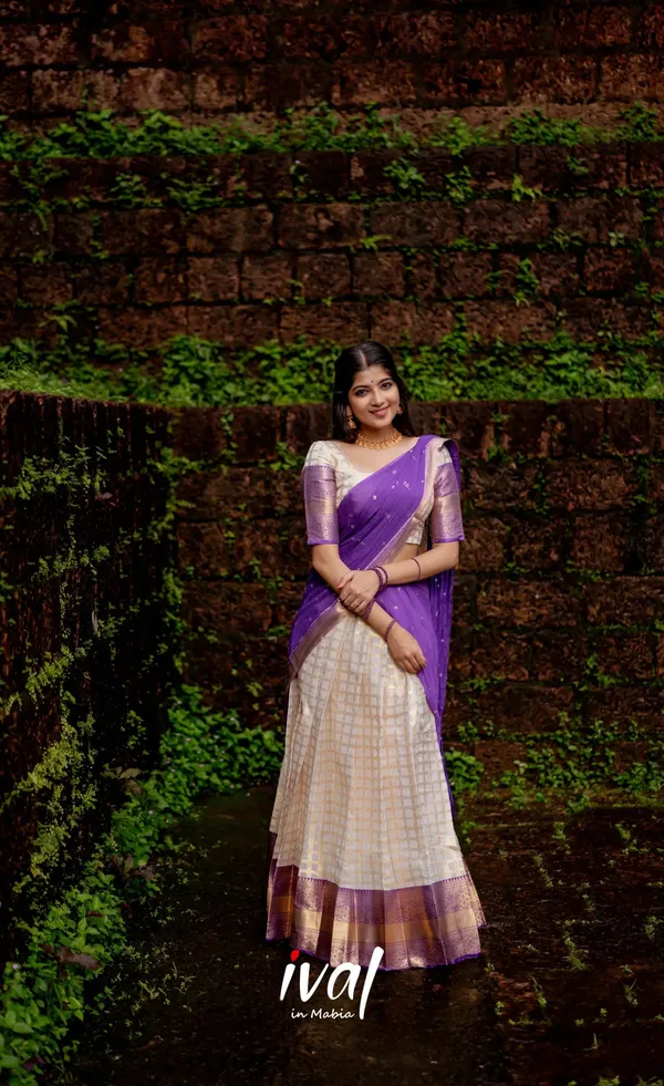 Purple_Elegant_Design_Silk_Blend_Half_Saree_With_Dupatta_For_Women
