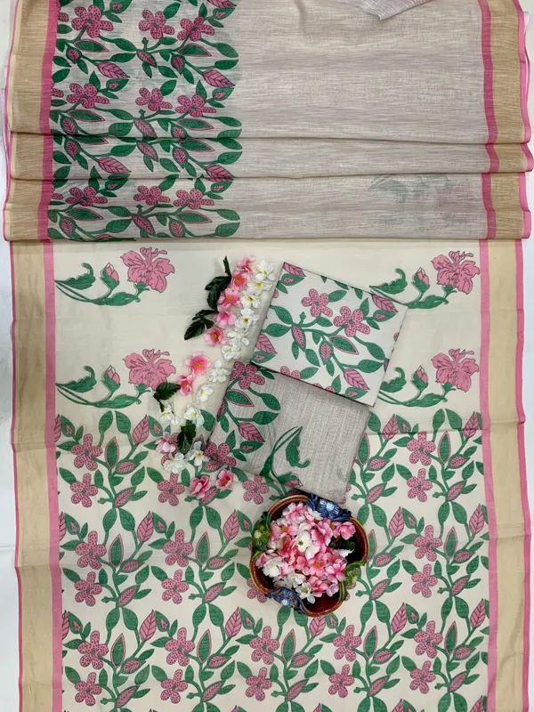 White_And_Pink_Elegant_Design_Embroidered_Organza_Saree_For_Women