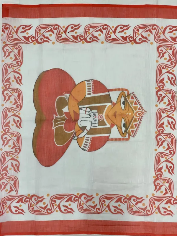 Red_And_White_Elegant_Design_Cotton_Saree_For_Women