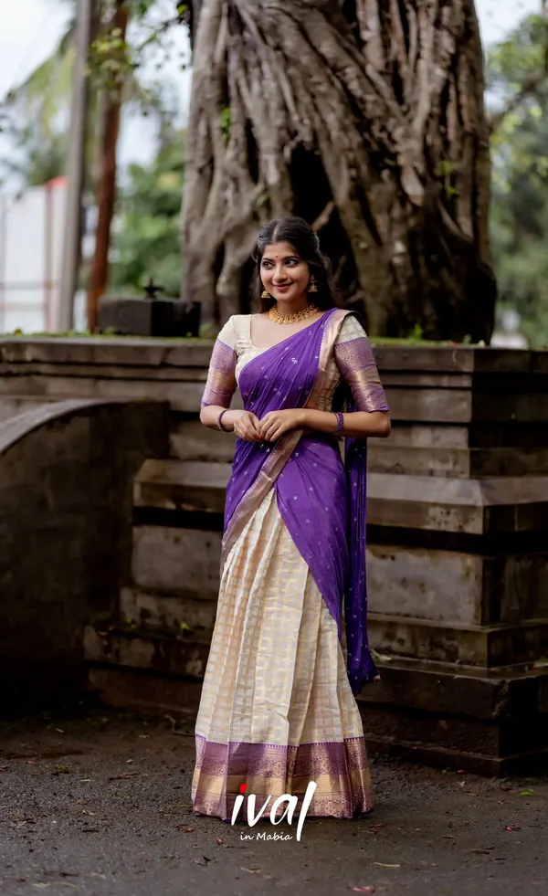 Purple_Elegant_Design_Silk_Blend_Half_Saree_With_Dupatta_For_Women
