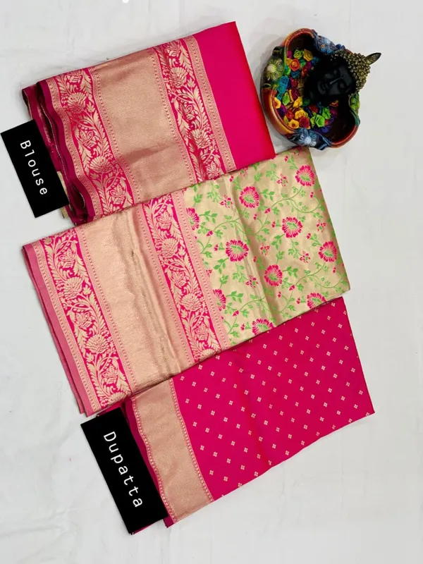 Pink_Elegant_Design_Embroidered_Silk_Blend_Half_Saree_With_Dupatta_For_Women