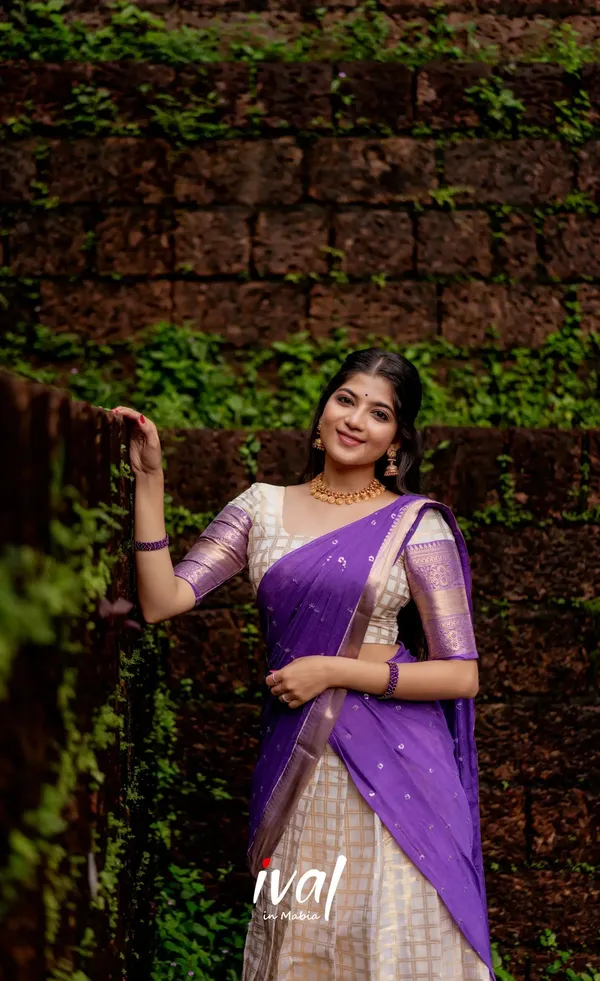 Purple_Elegant_Design_Silk_Blend_Half_Saree_With_Dupatta_For_Women