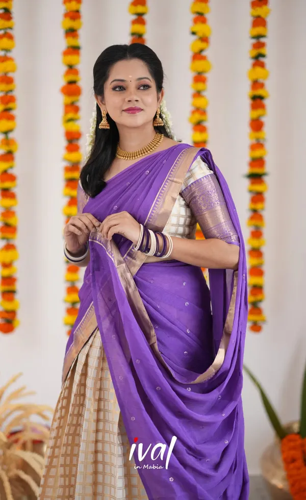 Purple_Elegant_Design_Silk_Blend_Half_Saree_With_Dupatta_For_Women