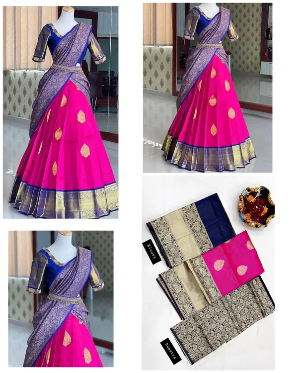 Pink_Elegant_Design_Embroidered_Silk_Half_Saree_With_Dupatta_For_Women
