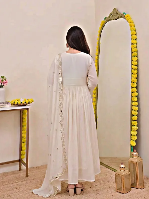 White_Elegant_Design_Embroidered_Georgette_Anarkali_Suit_Set_With_Dupatta_For_Women