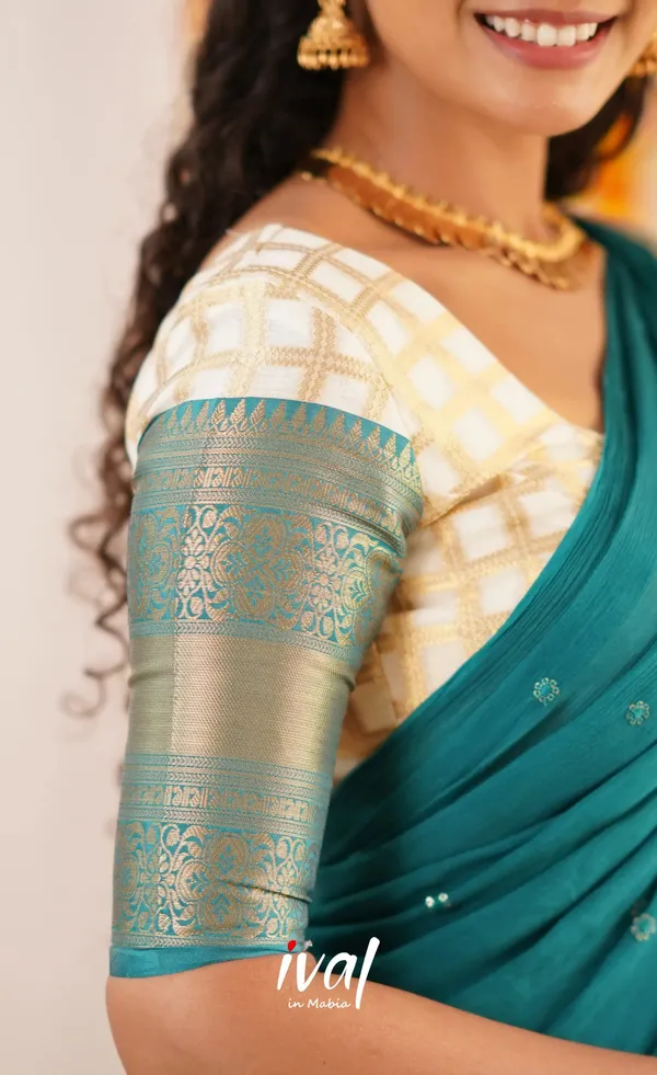 Green_Elegant_Design_Silk_Blend_Half_Saree_For_Women