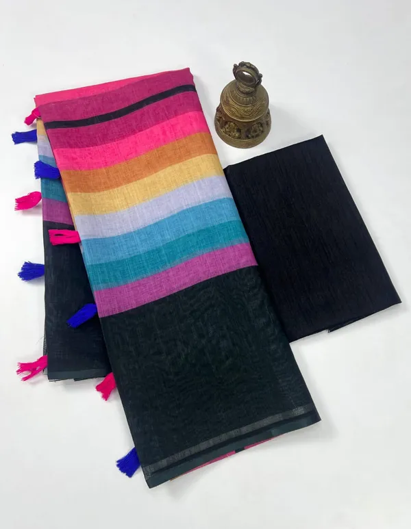 Black_Elegant_Design_Chiffon_Saree_For_Women