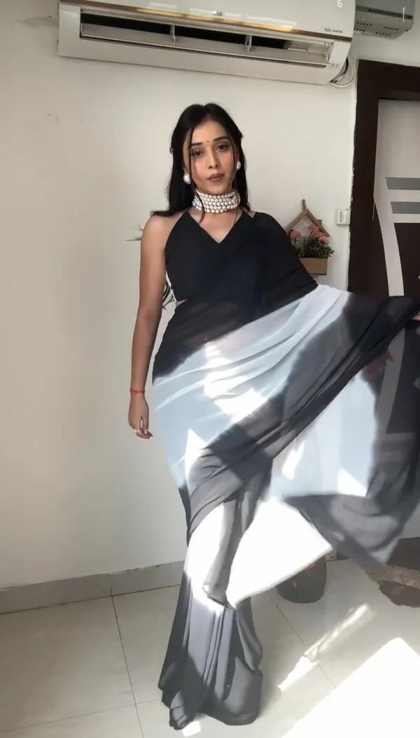 Black_Elegant_Design_Chiffon_Saree_For_Women