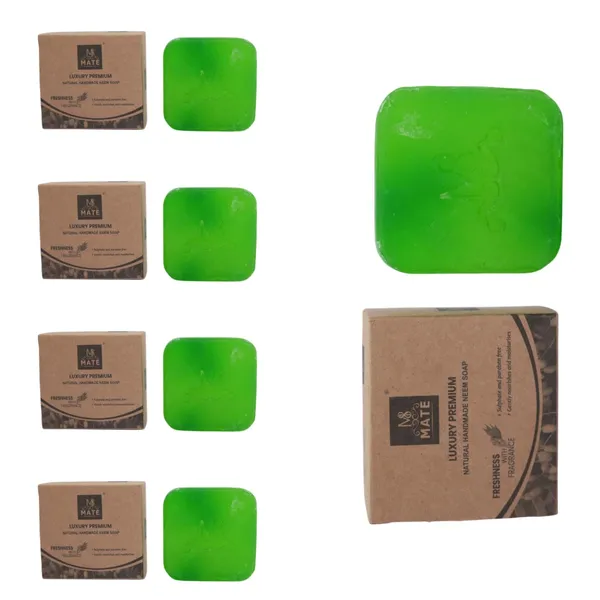 Pack_Of_5__Green_Luxury_Handmade_Natural_Soap_(Neem)_|_Sulphate_&_Paraben_Free_|_Herbal_Bathing_Bar_Gift_Set_For_All_Skin_Types