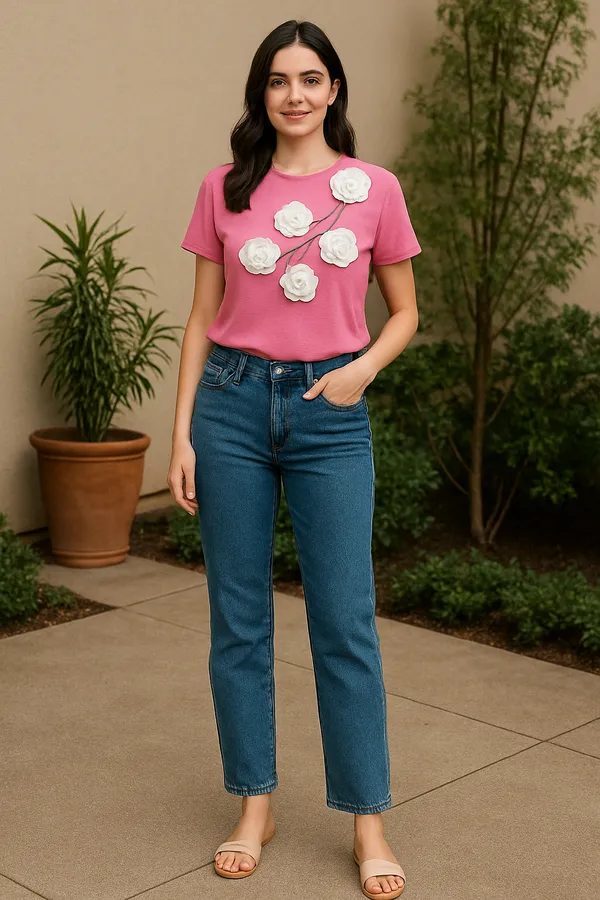 3D_Pinkish_flower_t-shirt