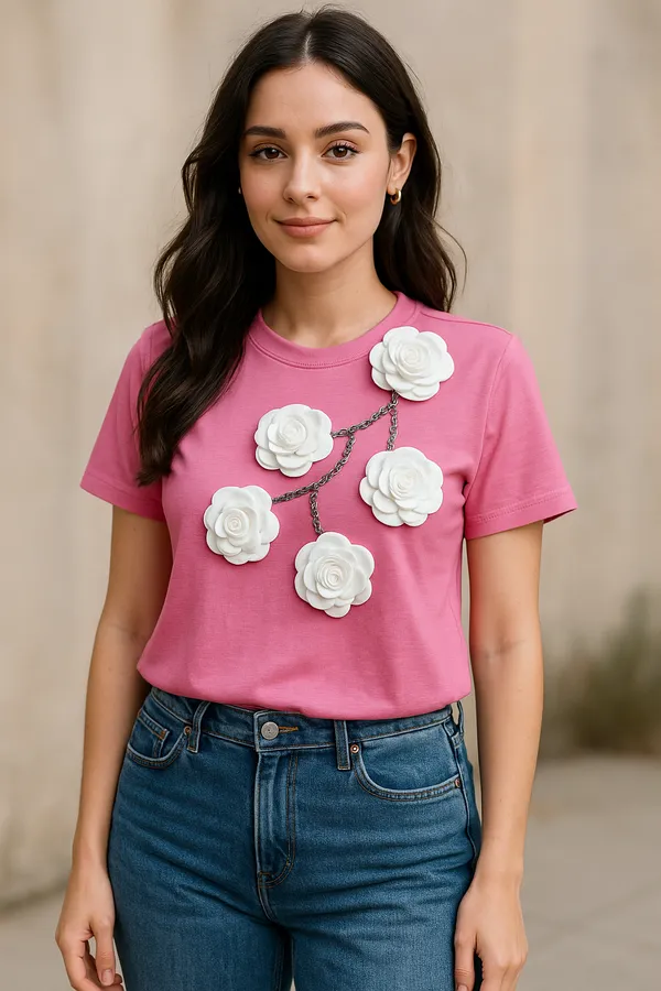 3D_Pinkish_flower_t-shirt