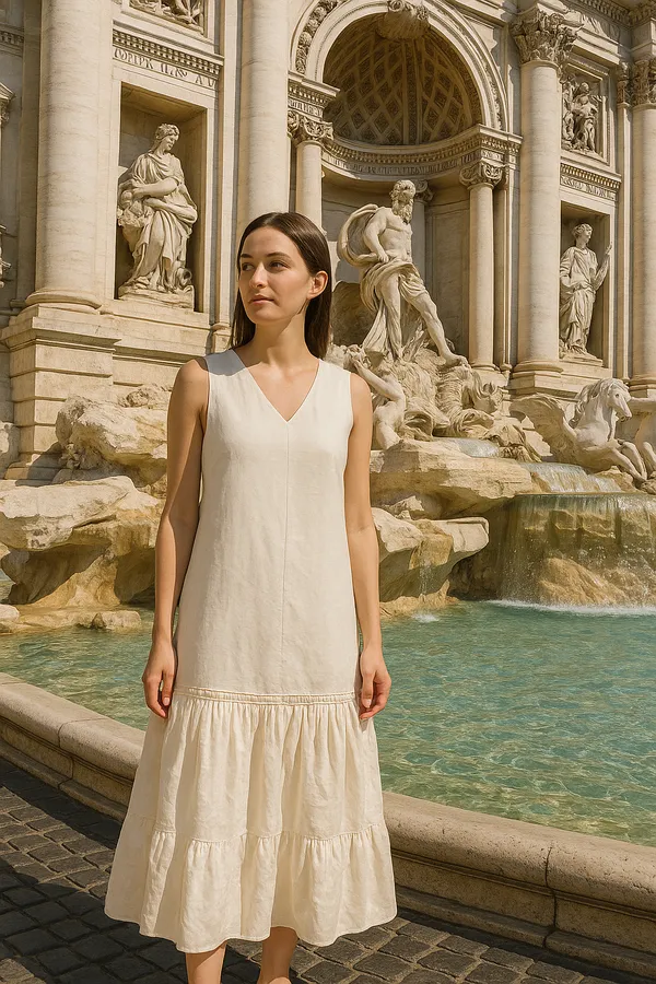 Off_White_Rayon_Dress_For_Women