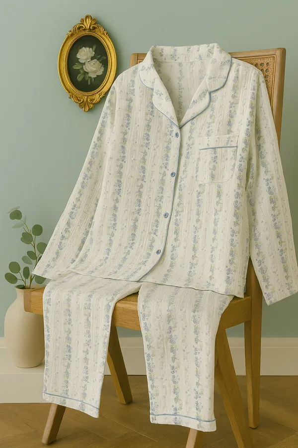 White_&_Blue_Night_Suit_For_Women