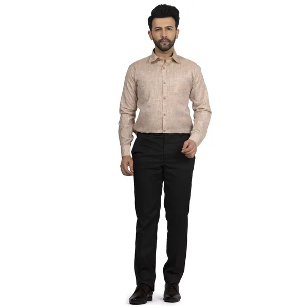 Beige_Cotton_Linen_Blend__Shirt_For_Men