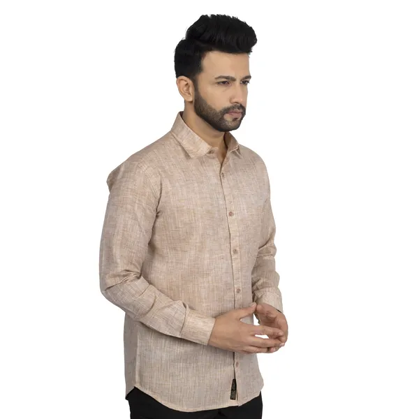 Beige_Cotton_Linen_Blend__Shirt_For_Men