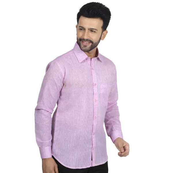 Baby_Pink_Cotton_Linen_Blend__Shirt_For_Men