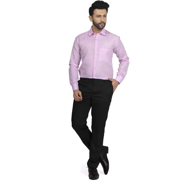 Baby_Pink_Cotton_Linen_Blend__Shirt_For_Men