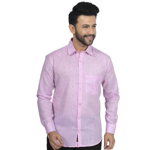 Baby_Pink_Cotton_Linen_Blend__Shirt_For_Men