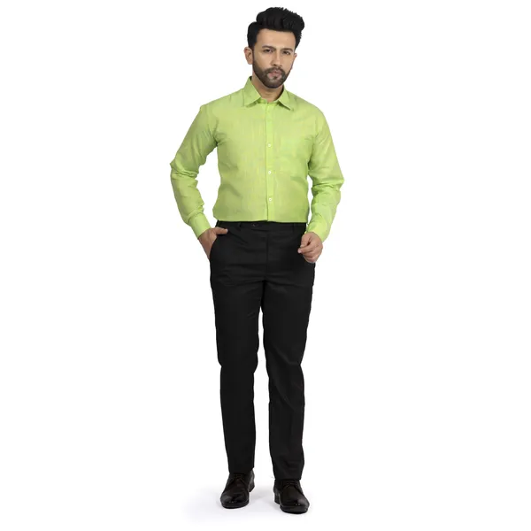 Green_Cotton_Linen_Blend__Shirt_For_Men