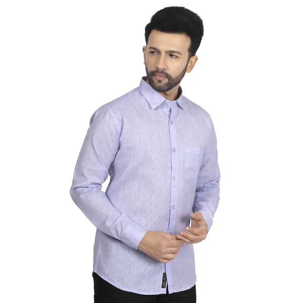 Lavender_Cotton_Linen_Blend__Shirt_For_Men