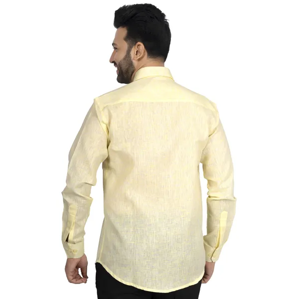 Golden_Cotton_Linen_Blend__Shirt_For_Men