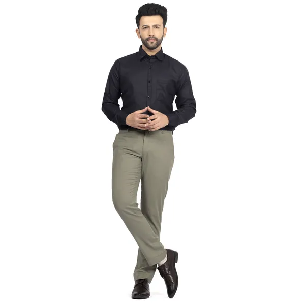 Black_Cotton_Linen_Blend__Shirt_For_Men