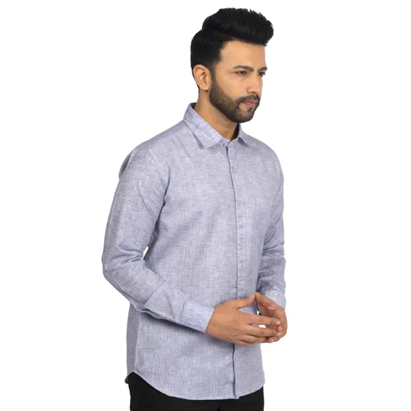 Ash_Grey_Cotton_Linen_Blend__Shirt_For_Men
