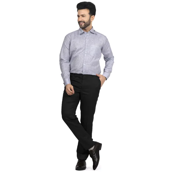 Ash_Grey_Cotton_Linen_Blend__Shirt_For_Men