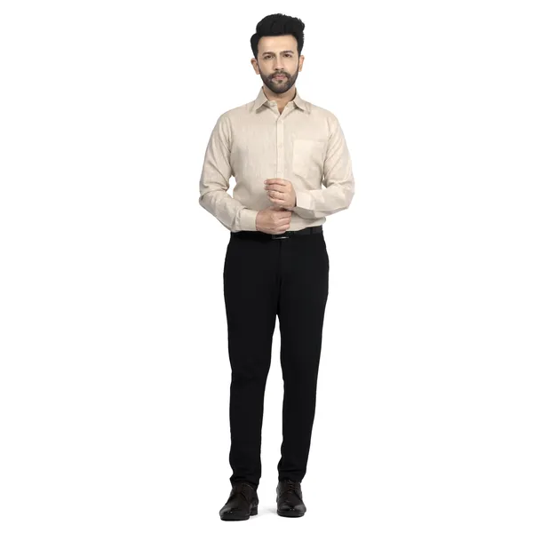 Light_Beige_Pure_Linen__Shirt_For_Men
