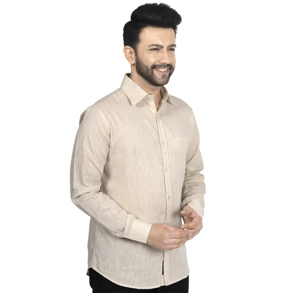 Light_Beige_Pure_Linen__Shirt_For_Men
